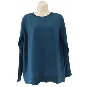 Vince. Teal Long Sleeve Split-Back Blouse Top XS